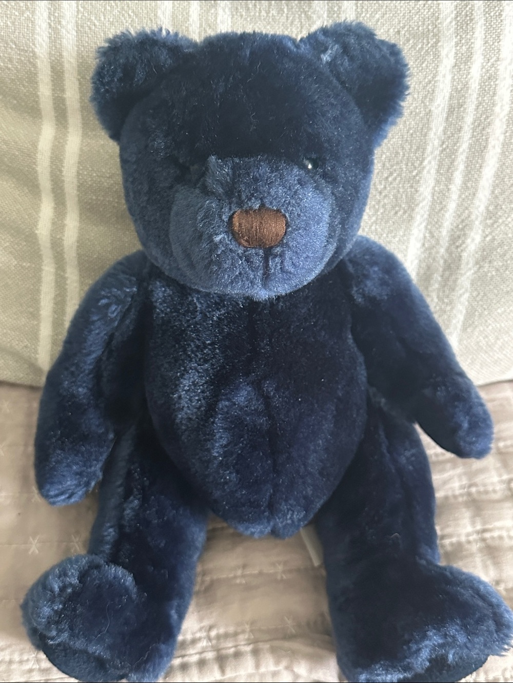 Velvet Navy Blue Plush Teddy Bear Stuffed Animal